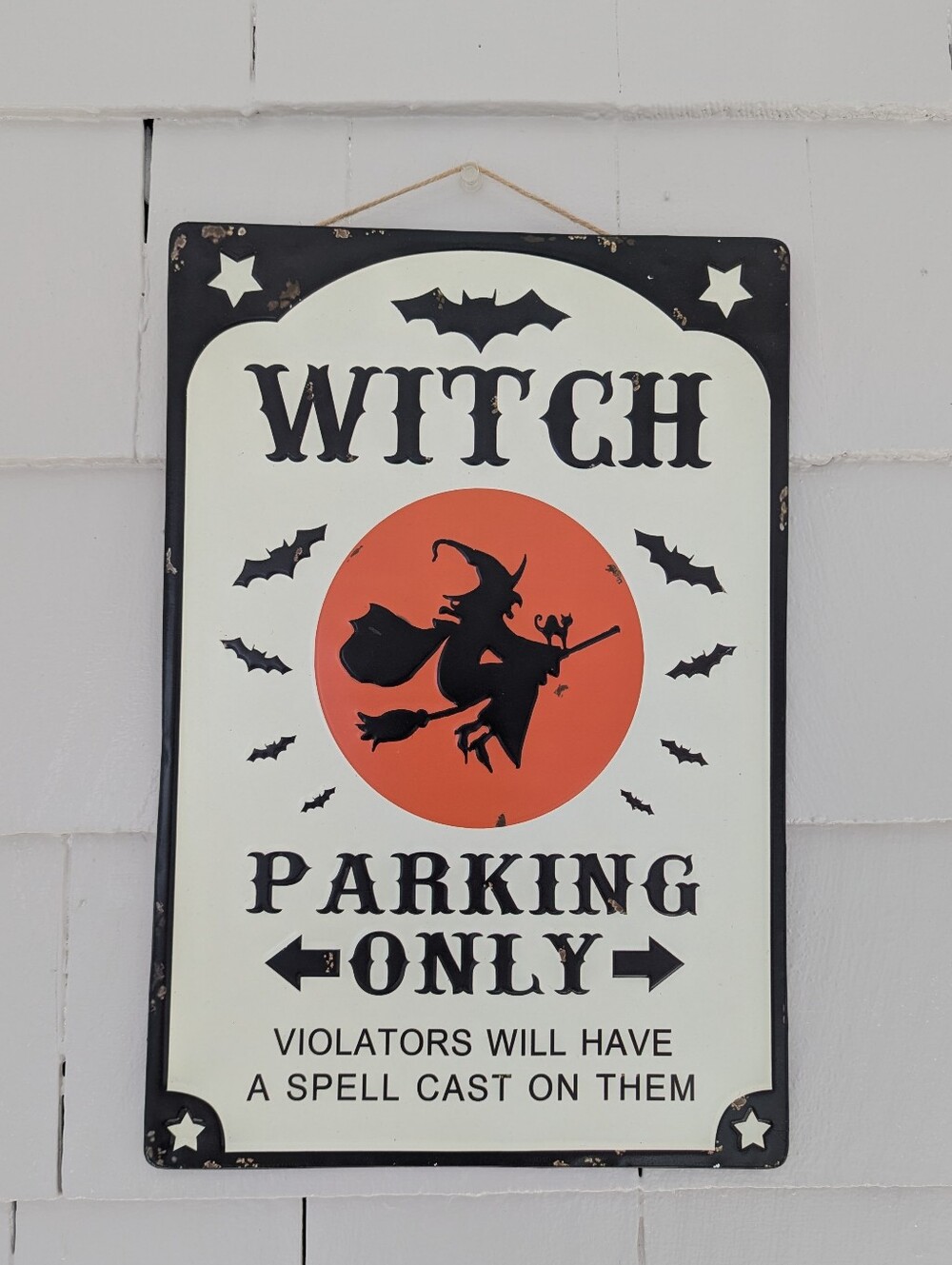 Witch Parking Only Halloween Decorative Metal Hanging Sign